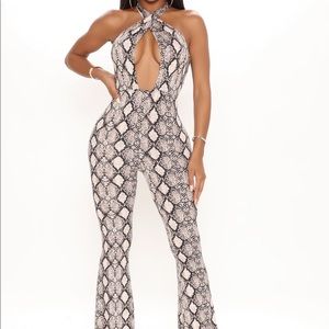 Fashion Nova Going All Out Snake Skin Jumpsuit